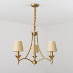 Metal Bronz Üçlü Avize